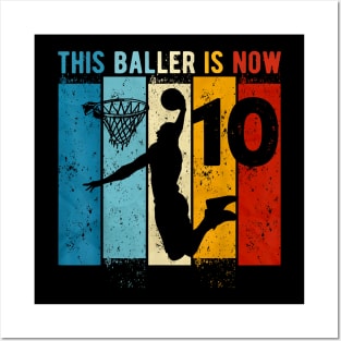 10 Year Old Basketball 10th Birthday Boy Posters and Art